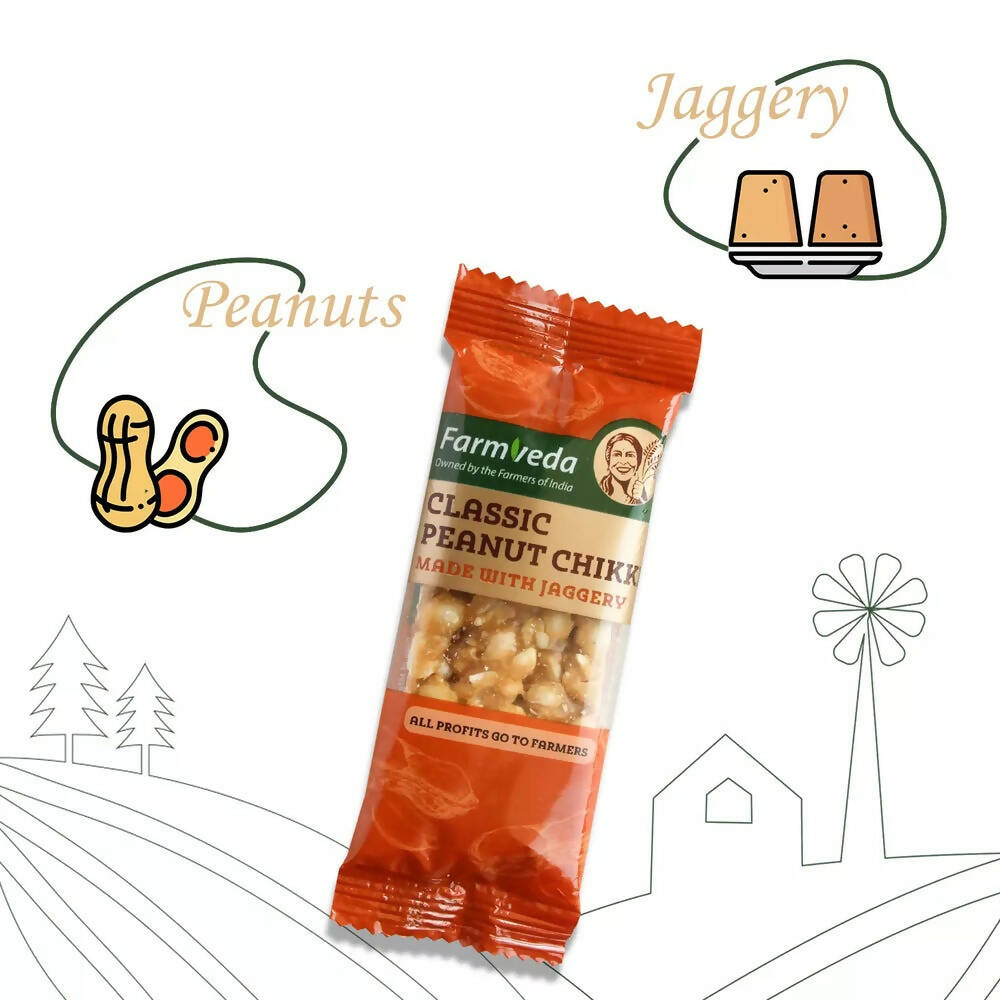 Farmveda Classic Peanut Chikki-Made With Jaggery Farmveda