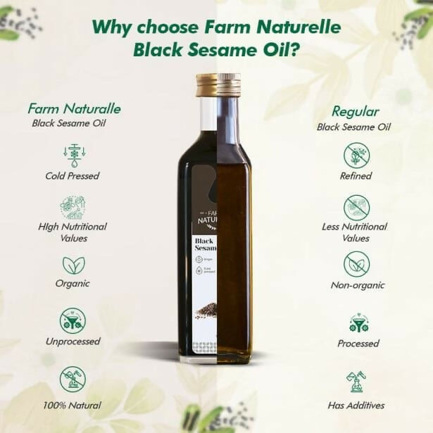 Farm Naturelle Wood Pressed Black Sesame Oil Farm Naturelle