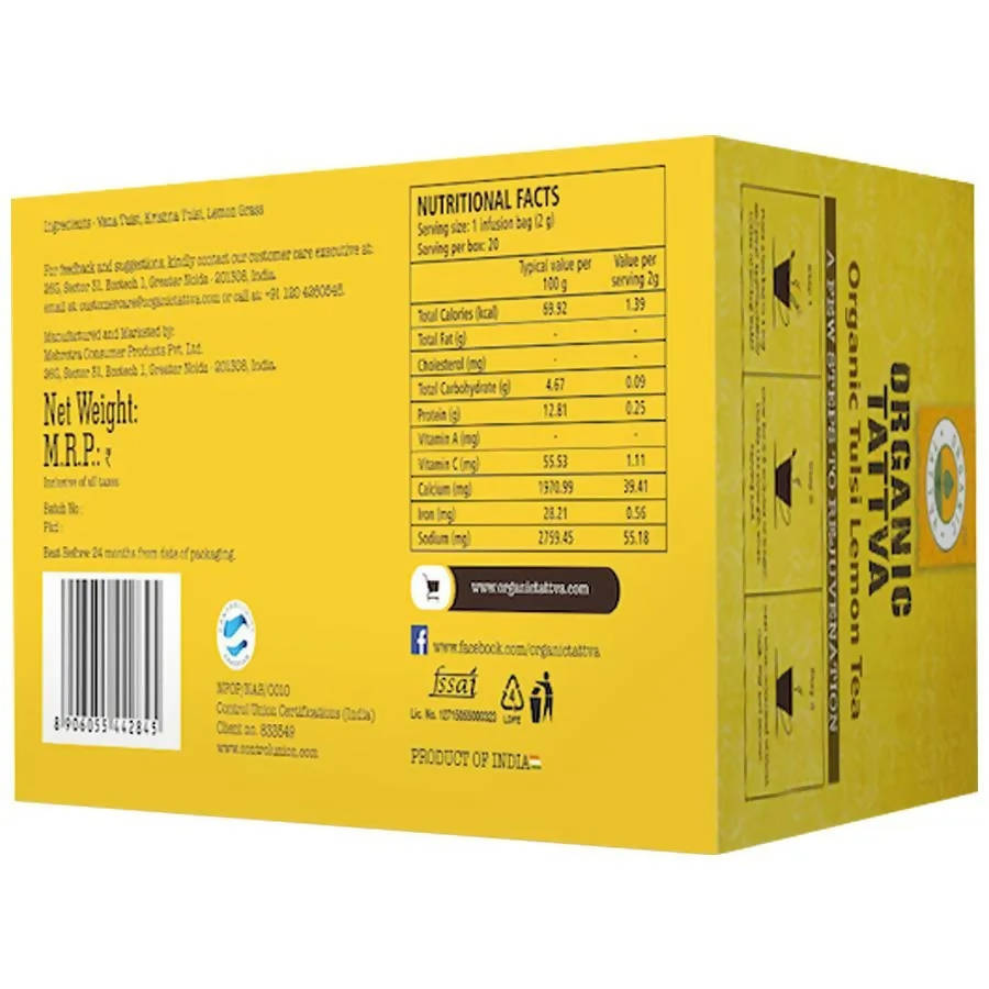 Organic Tattva Tulsi Lemon Tea Organic Tattva