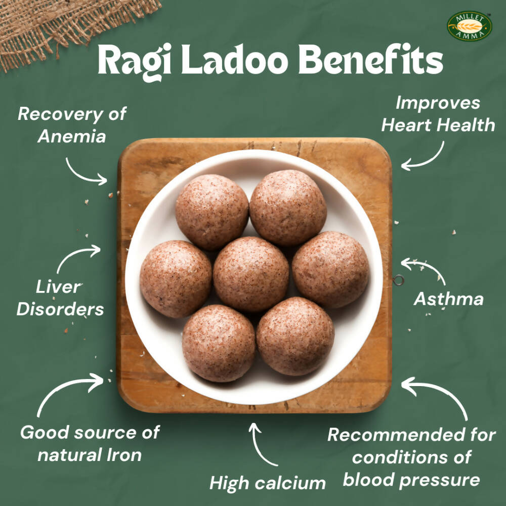 Millet Amma Ragi Laddoo- Made With Jaggery Millet Amma