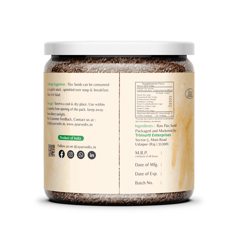 Ayurvedix High-Quality Flax Seeds Ayurvedix