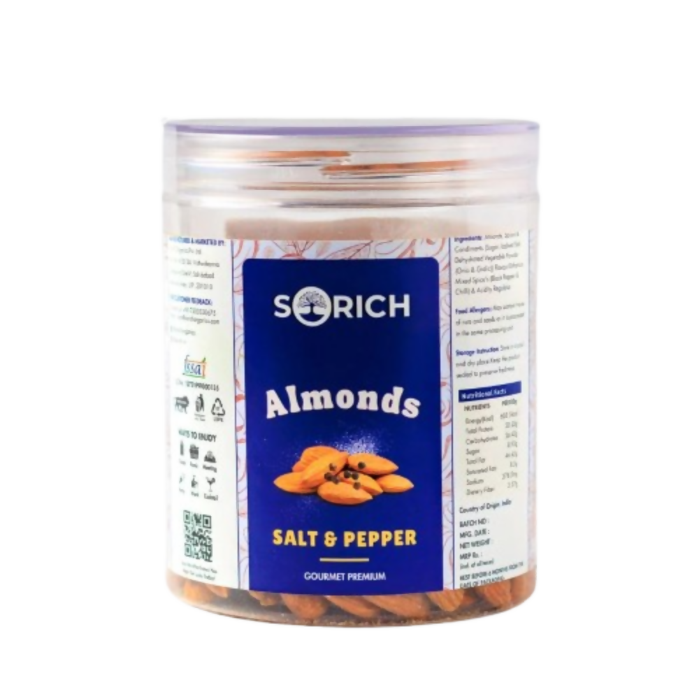 Sorich Organics Salted & Black pepper Almonds - Safuron