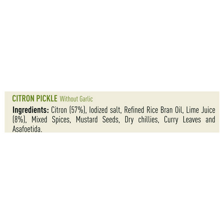 Priya Citron Pickle Without Garlic Priya