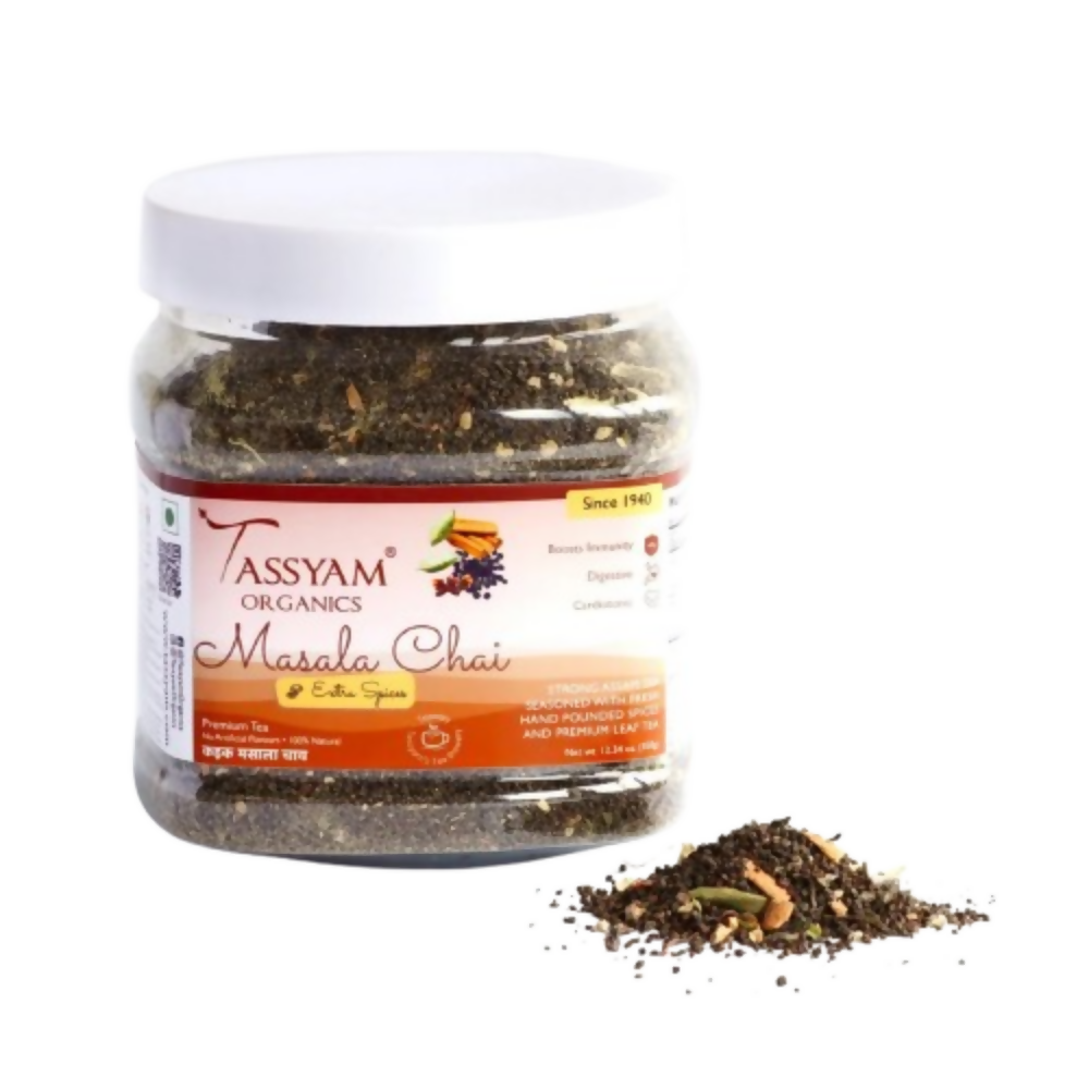 Tassyam Organics Strong Assam Masala Tea - Jar - Safuron