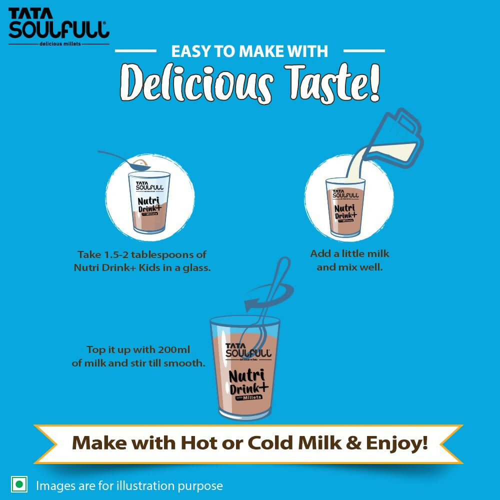 Tata Soulfull Nutri Drink+ For Kids With Millets - Cookie & Cream Flavor Tata Soulfull