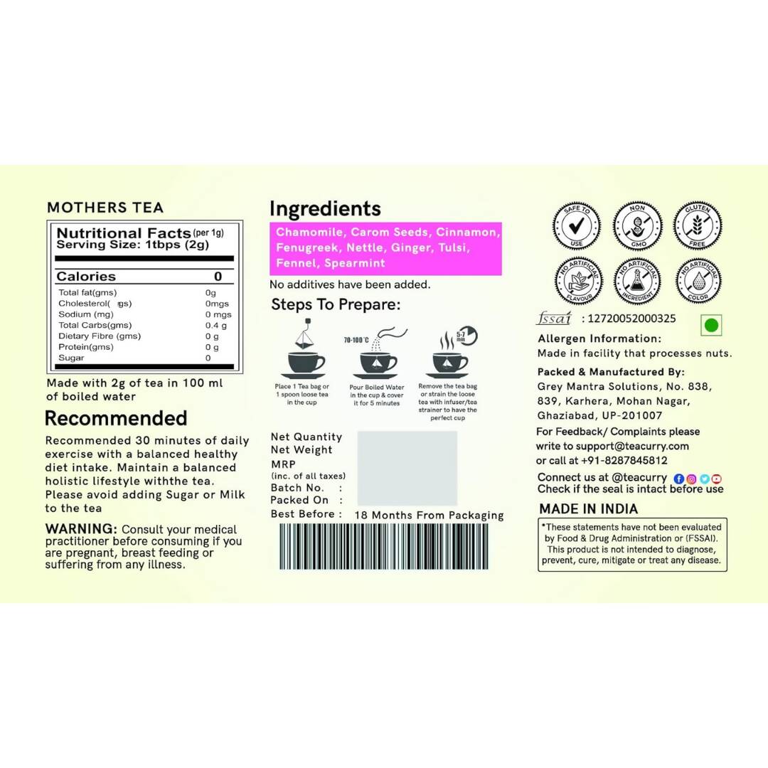 Teacurry Mothers Tea Bags Teacurry