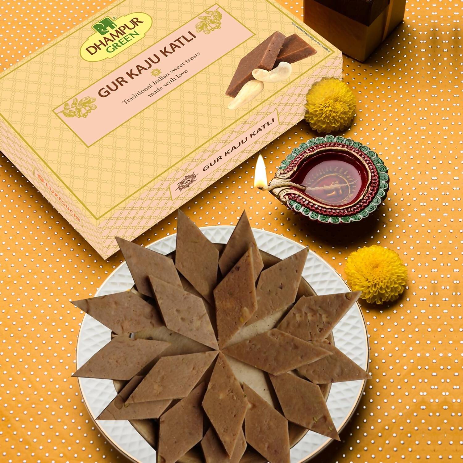 Dhampur Green Gur Kaju Katli Dhampur Green