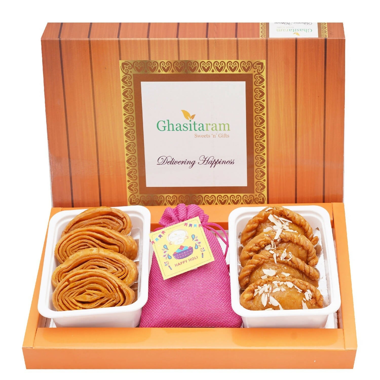 Ghasitaram Assorted Box of Khaja, Gujiyas and Thandai - Safuron