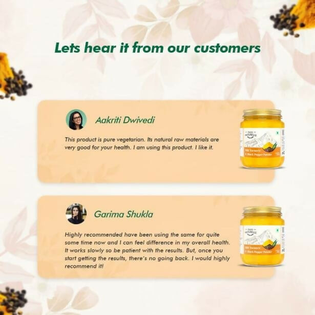 Farm Naturelle Mountain Turmeric Powder High Curcumin with Black Pepper Farm Naturelle