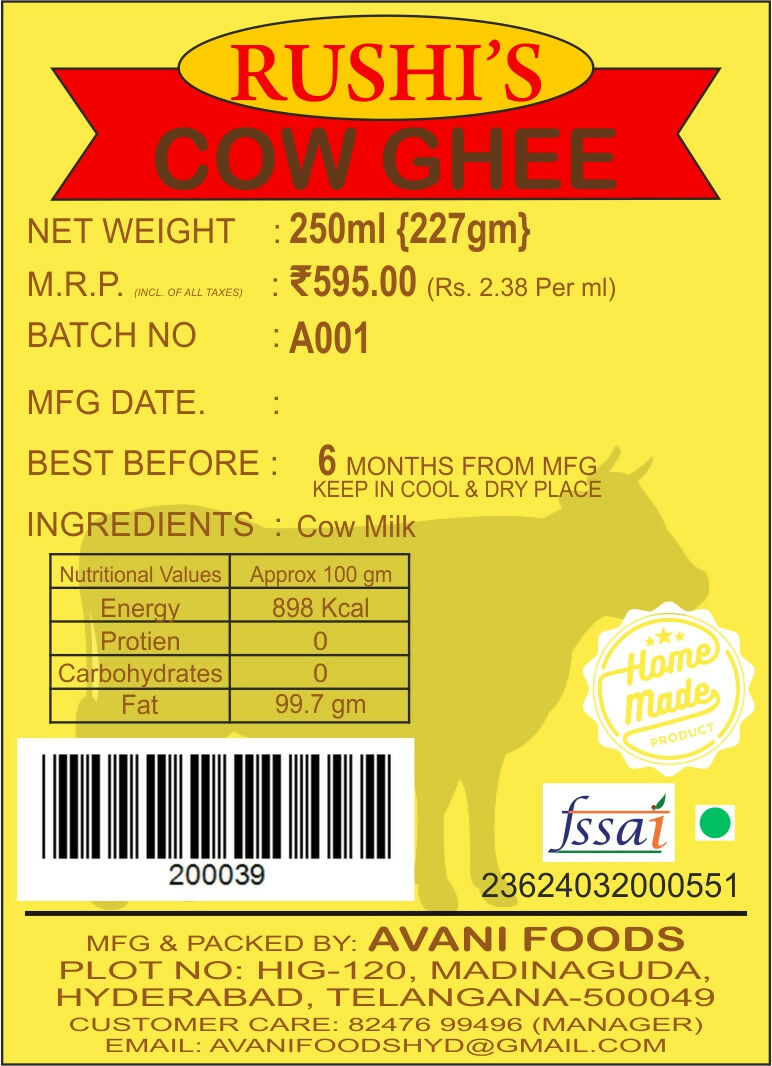 Avani Foods Cow Ghee Avani Foods