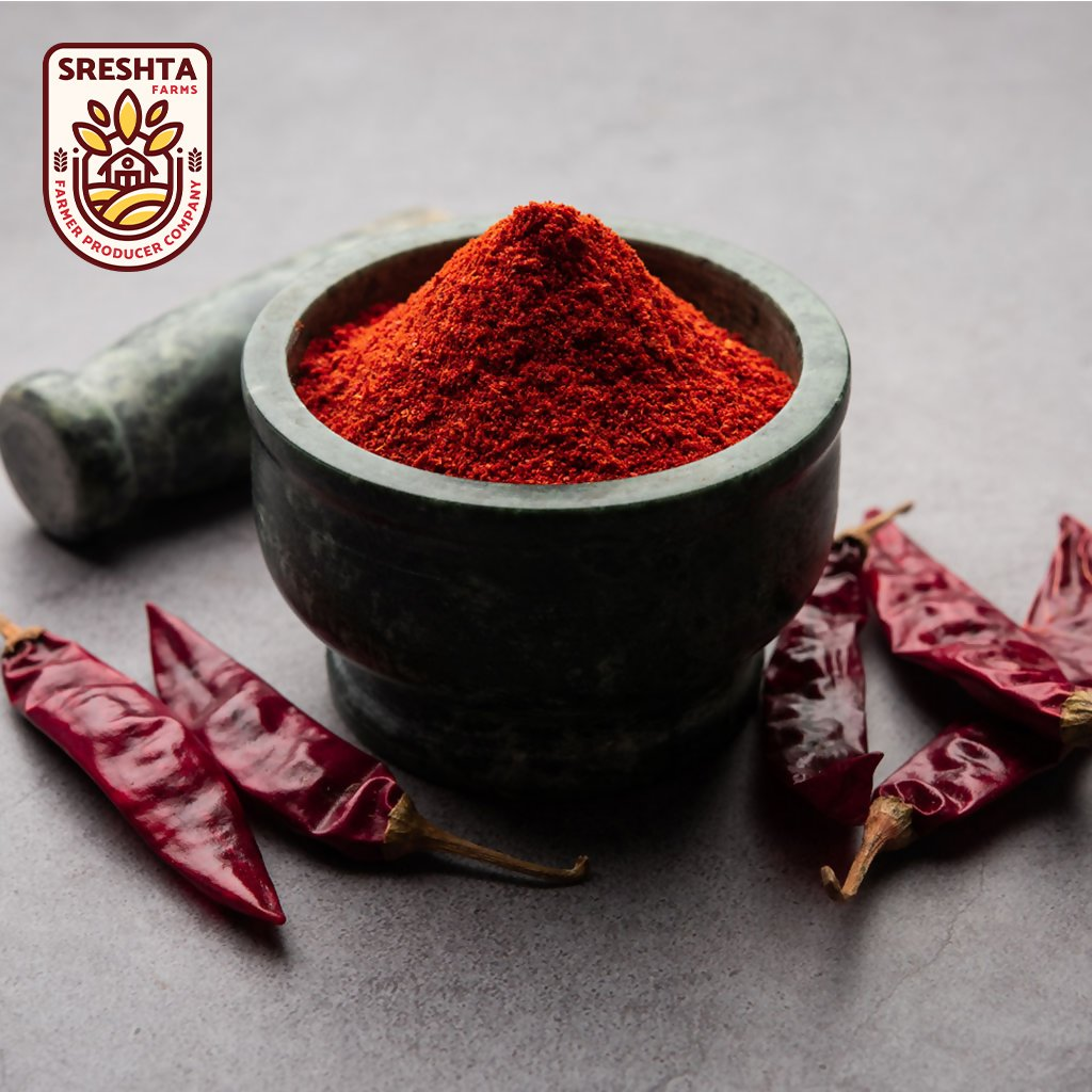 Sreshta Farms Natural Chilli Powder (Desi Mirapa Karam) Sreshta Farms