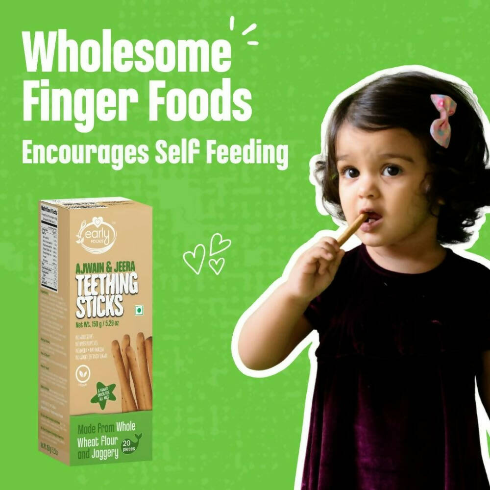 Early Foods Whole Wheat Ajwain Jaggery Teething Sticks Early Foods
