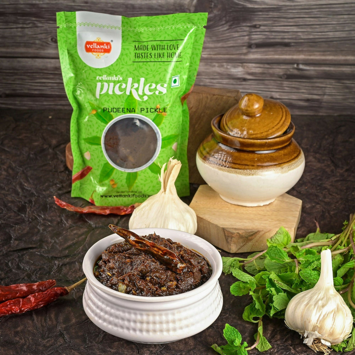 Vellanki Foods Pudina Pickle (Mint Leaves) Vellanki Foods