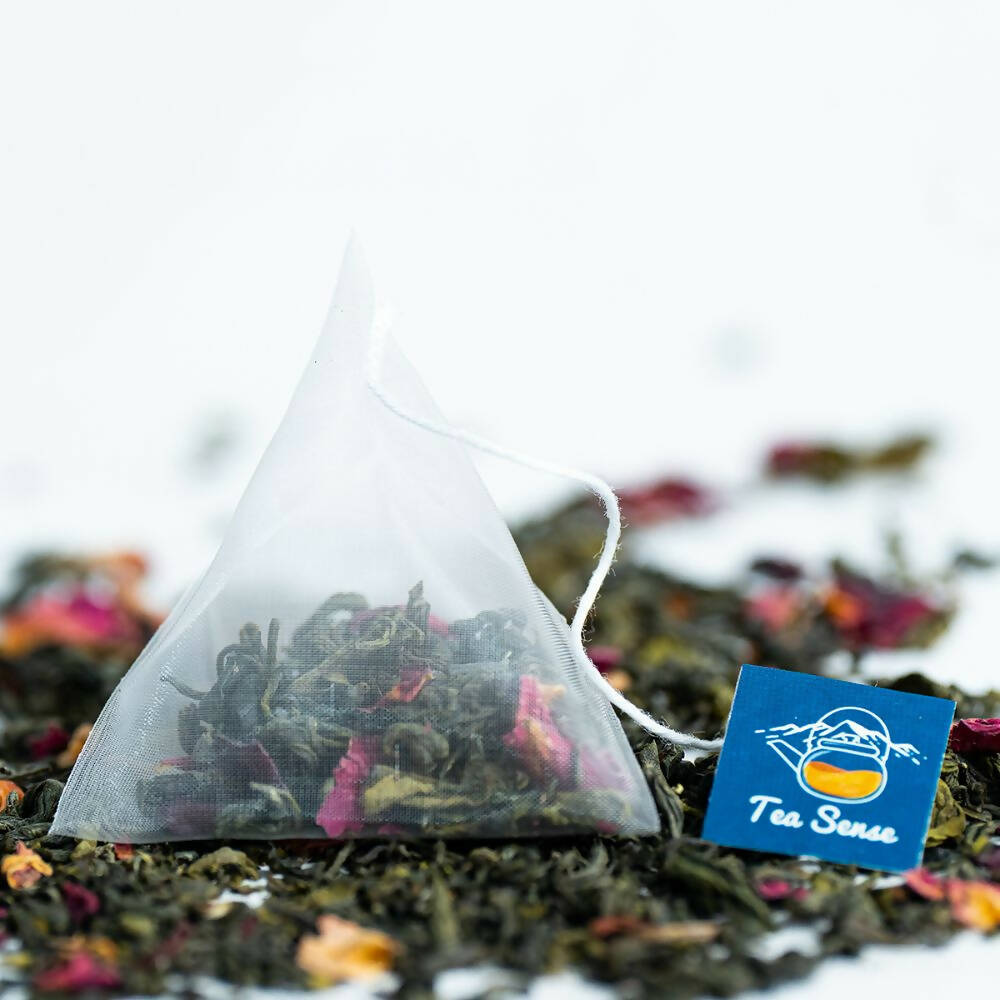Tea Sense Bed Of Roses Green Tea Bags Box Tea Sense