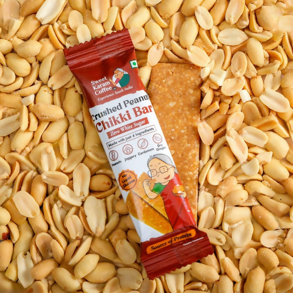 Sweet Karam Coffee Crushed Peanut Chikki Bar (Zero White Sugar) Sweet Karam Coffee