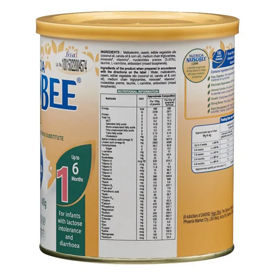 Nutricia Nusobee Casein Infant Formula, Stage 1, Up to 6 Months Nutricia