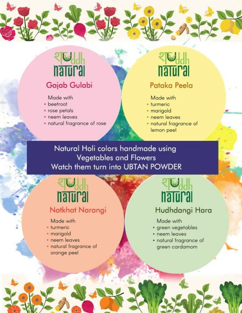 Shuddh Natural Ubtan based Herbal Gulal | Ayurvedic Thandai Powder |Floral Tisane |Natural Honey | Holi Gift Hamper Shuddh Natural