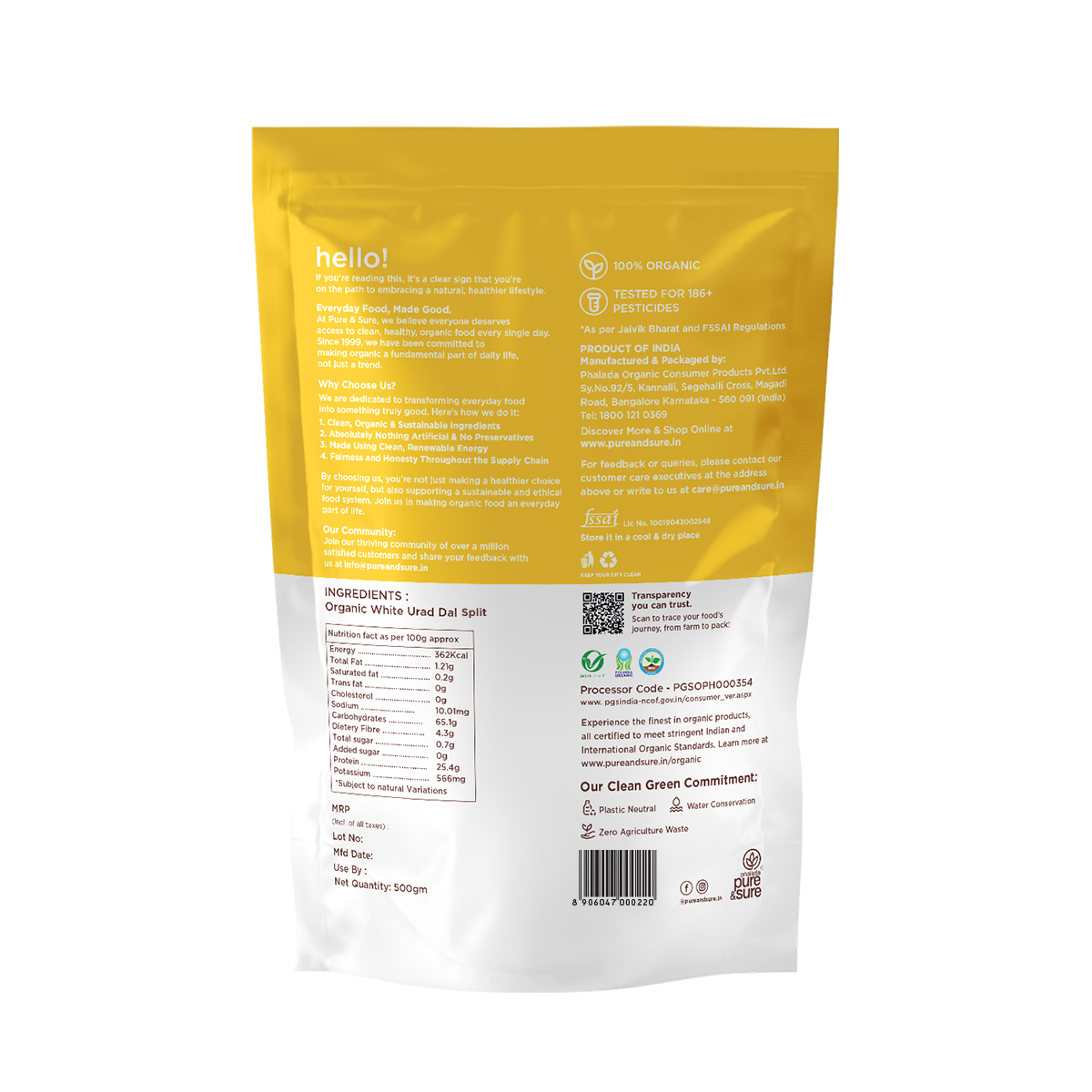 Pure & Sure Organic White Urad Dal Whole Pure & Sure
