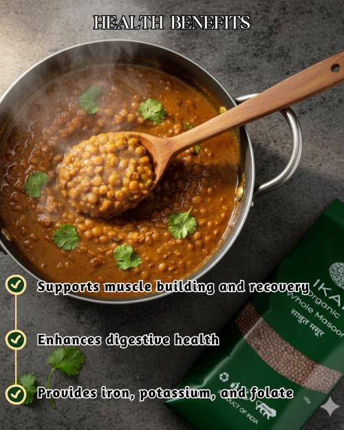 IKAI Organic Whole Masoor (Unpolished Red Lentil) IKAI
