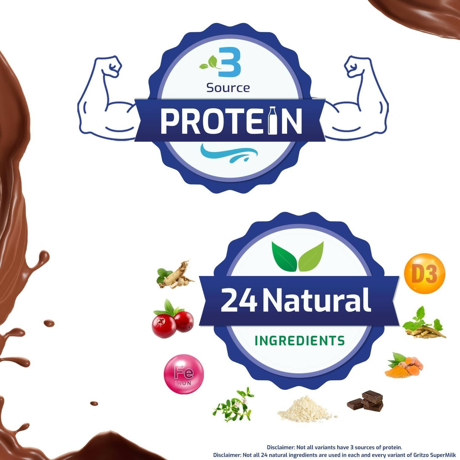 Gritzo Supermilk Height+ For 2-6Y Boys/Girls - Double Chocolate Flavor Gritzo