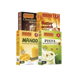 BAKERS Premium Milk Shake Mix - Chocolate, Butterscotch, Mango & Pista - Dista