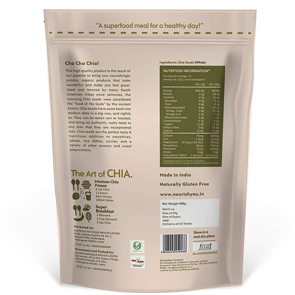 Nourish You Organic White Chia Seeds Nourish You