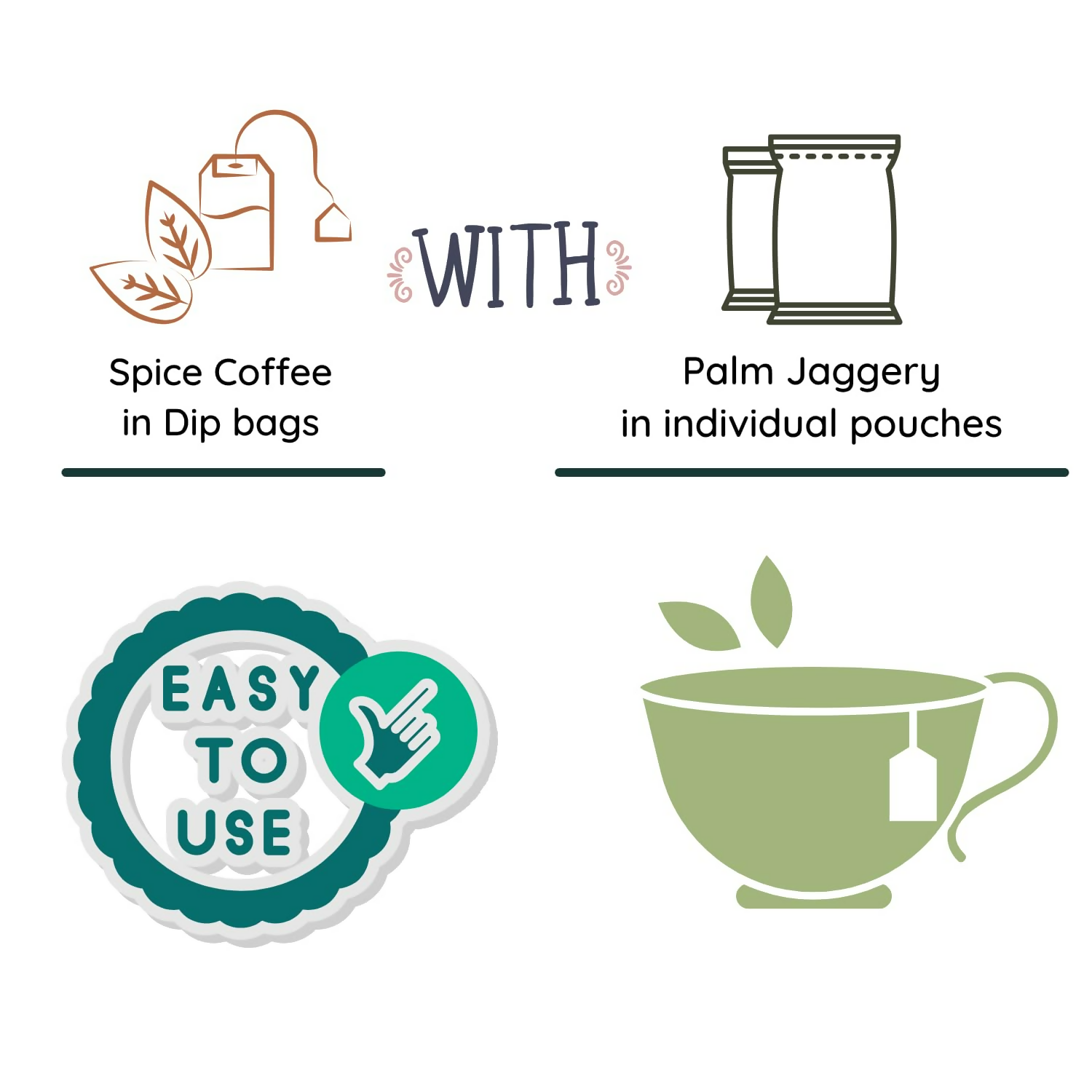 Satvi Wellness Chukkukappi With Mint And Palm Jaggery Blend Of Coffee Powder With Ginger, Black Pepper & Mint In Biodegradable Tea Bags | Spice and Mint Coffee | Herbal Infusions Satvi Wellness