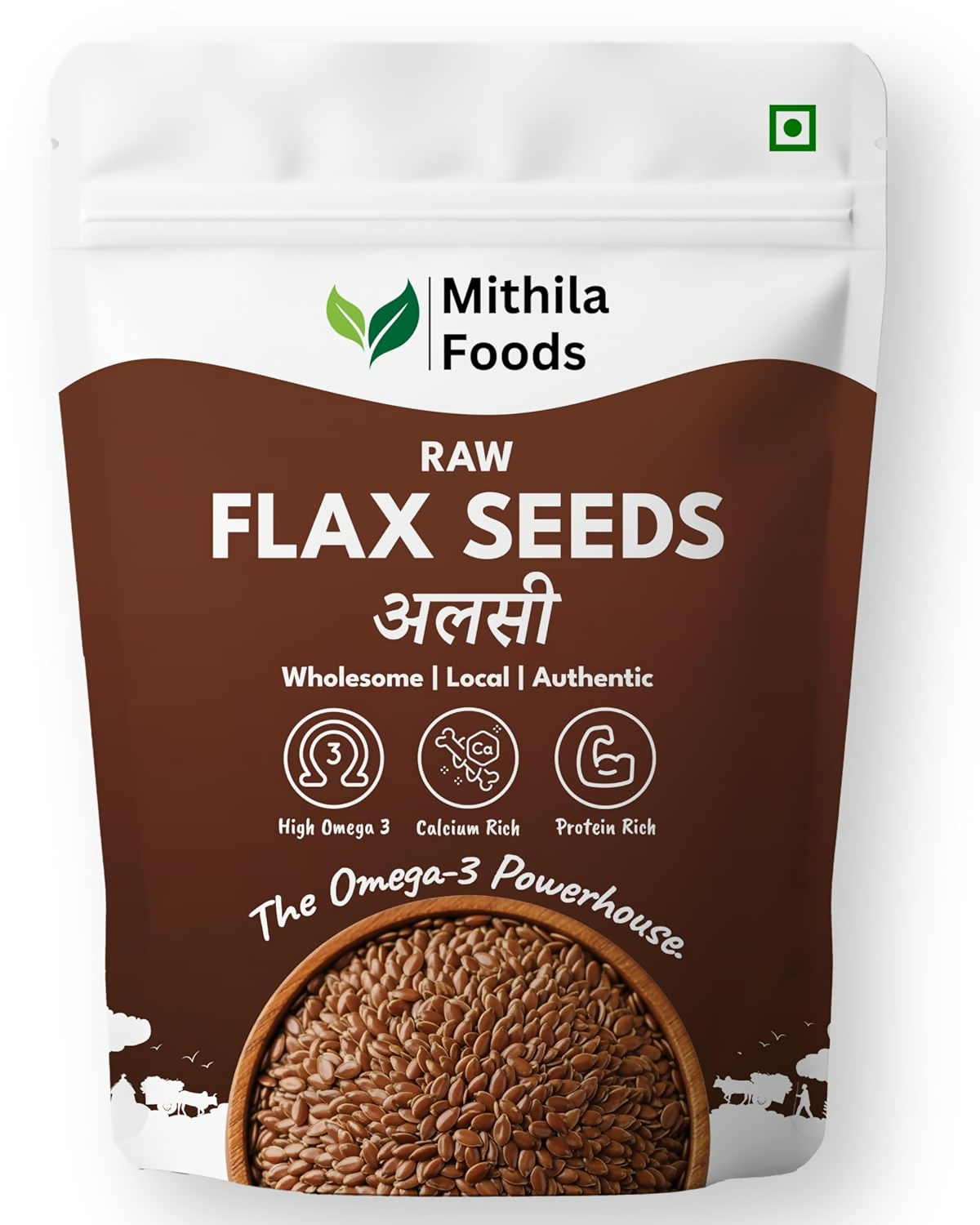 Mithila Foods Premium Flax Seeds Alsi Beej For Weight Loss, Hair Growth & Skin Care - Safuron