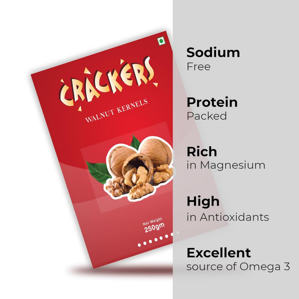 Go Crackers Kashmiri Brown Halves Dried Walnuts Kernels Without Shell Go