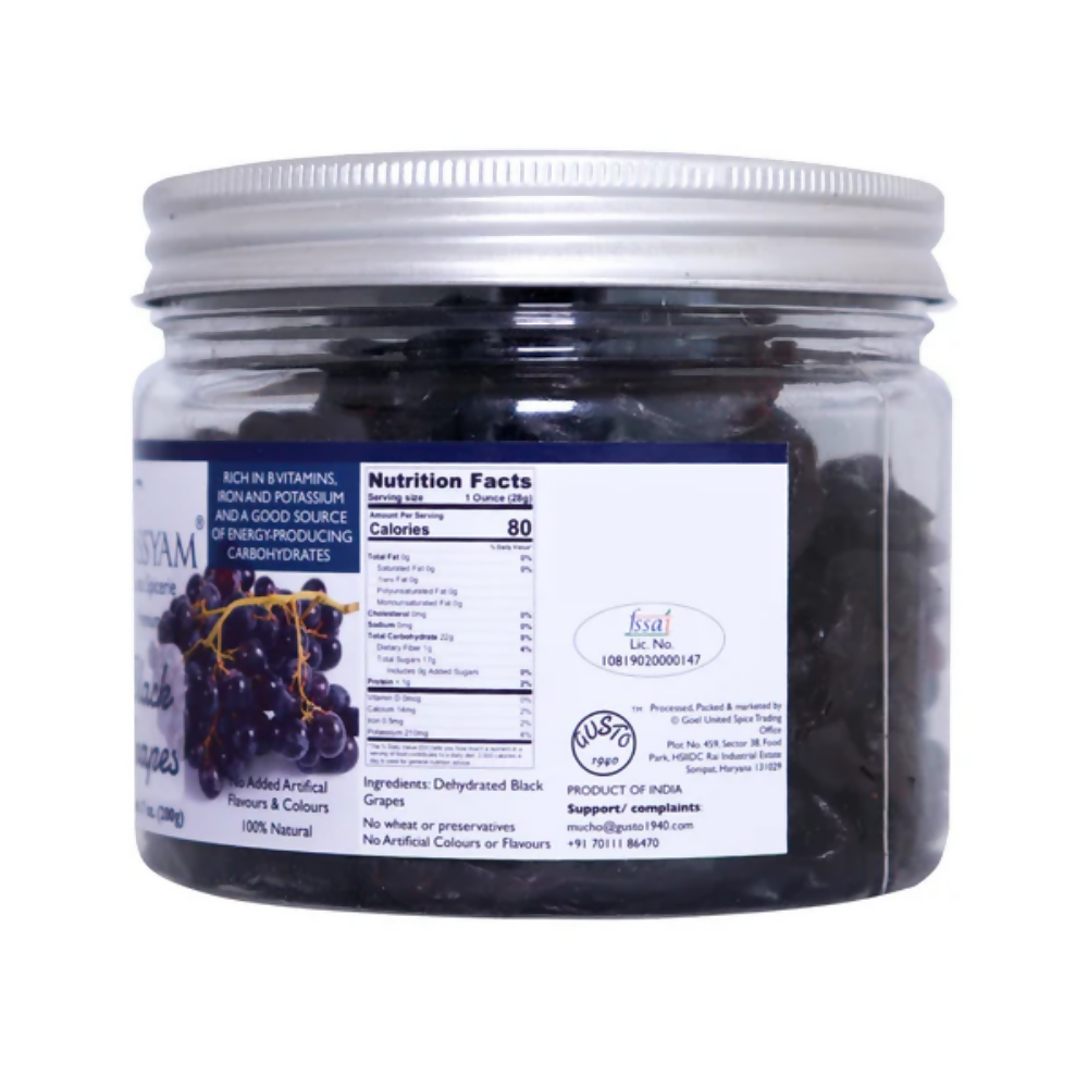 Tassyam Organics Exotic Dehydrated Black Grapes Tassyam Organics