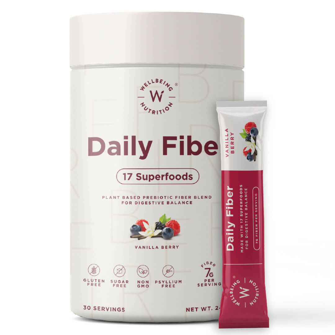Wellbeing Nutrition Daily Fiber Powder-Vanilla Berry Flavor - Safuron