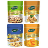 Happilo Premium Californian Almonds, Walnuts Inshell, Afghani Anjeer & Turkish Apricot Combo - Safuron