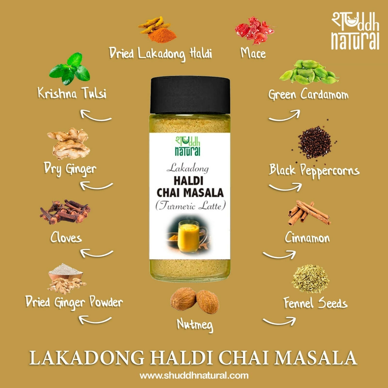 Shuddh Natural Haldi Chai Masala - Goodness of Lakadong Turmeric Shuddh Natural