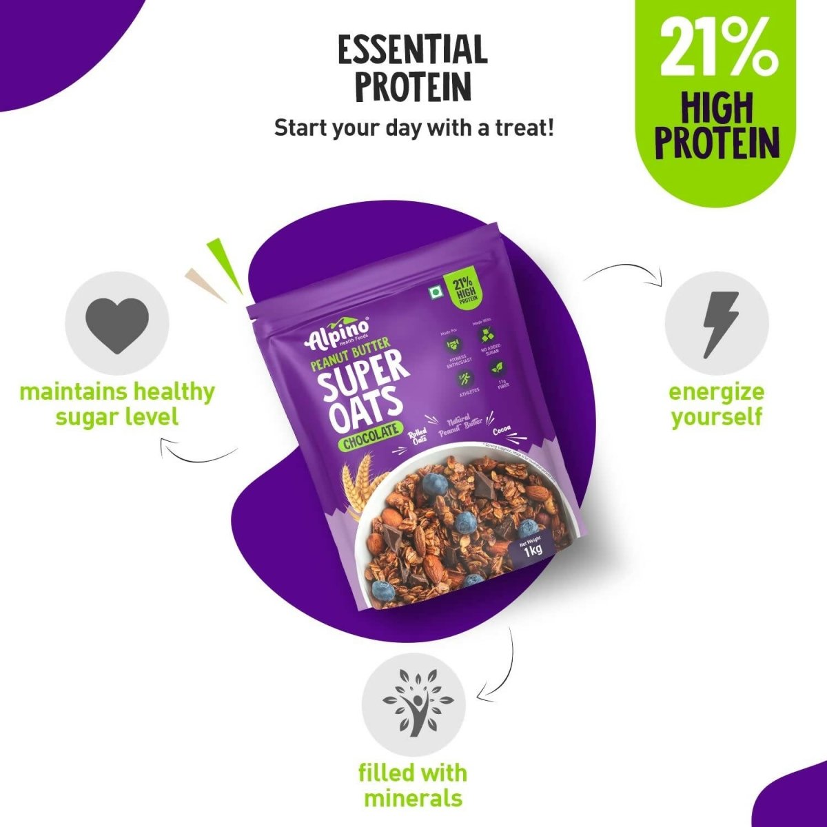Alpino High Protein Super Rolled Oats Chocolate Alpino