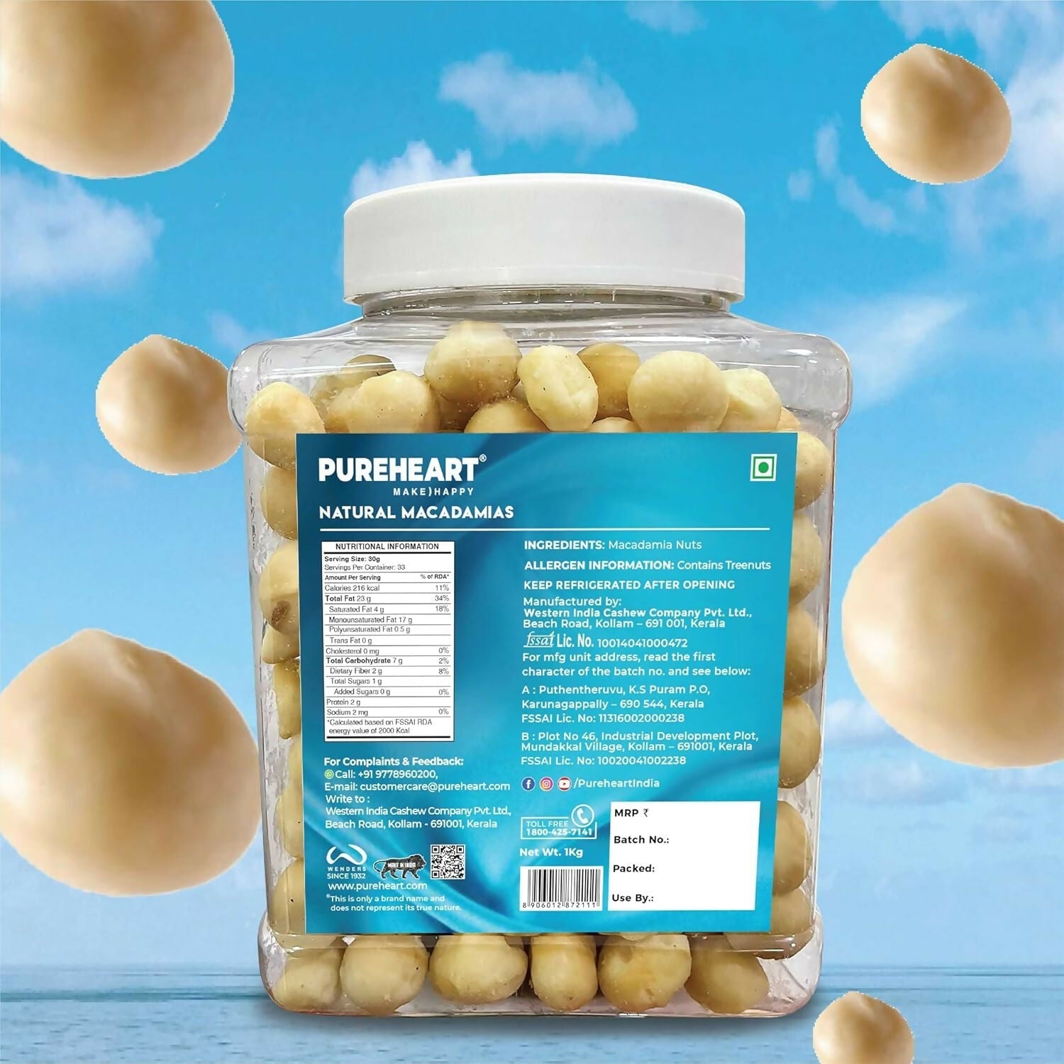 Pureheart Nutreat Natural Macadamia Pureheart