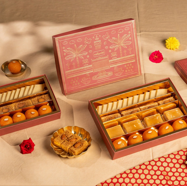 Vellanki Foods Assorted Partition Sweets Box Vellanki Foods
