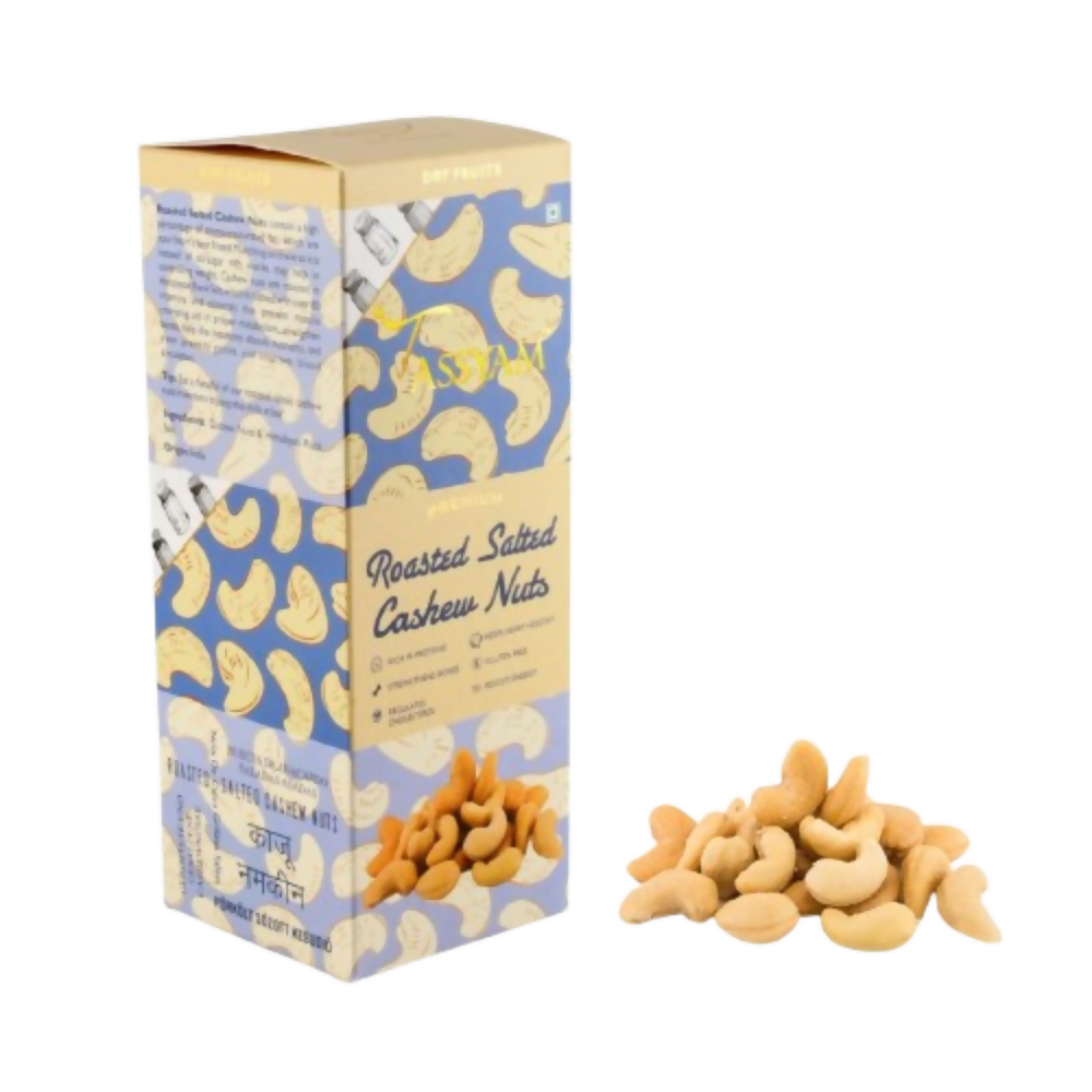 Tassyam Organics Roasted Salted Cashews Namkeen Kaju - Box - Safuron