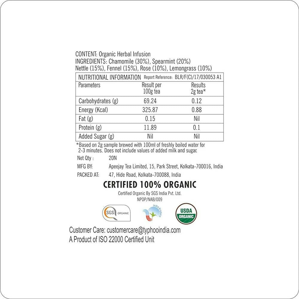 Typhoo Relaxing Organic Night Time Tea Bags Typhoo