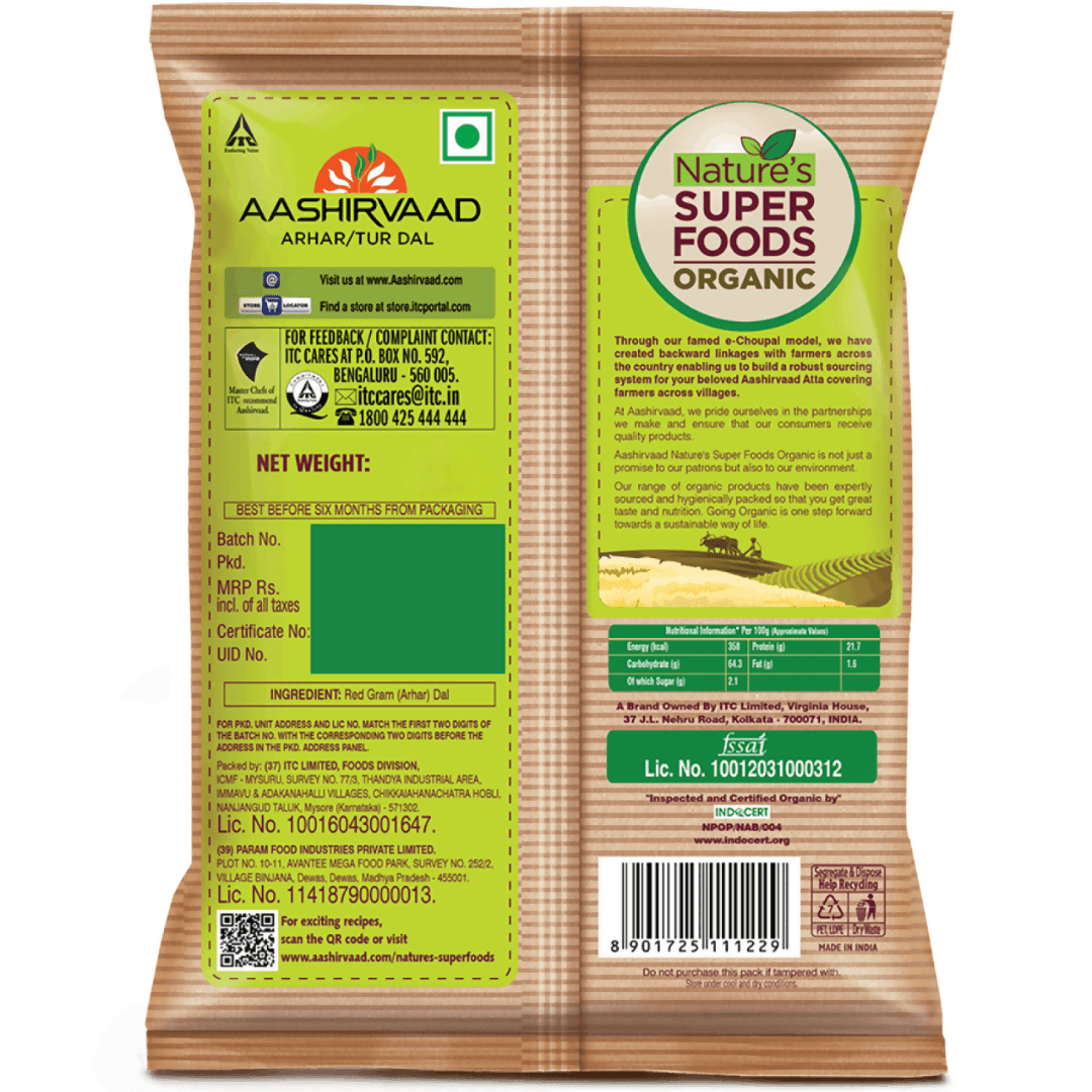 Aashirvaad Nature's Super Foods Organic Tur Dal Aashirvaad