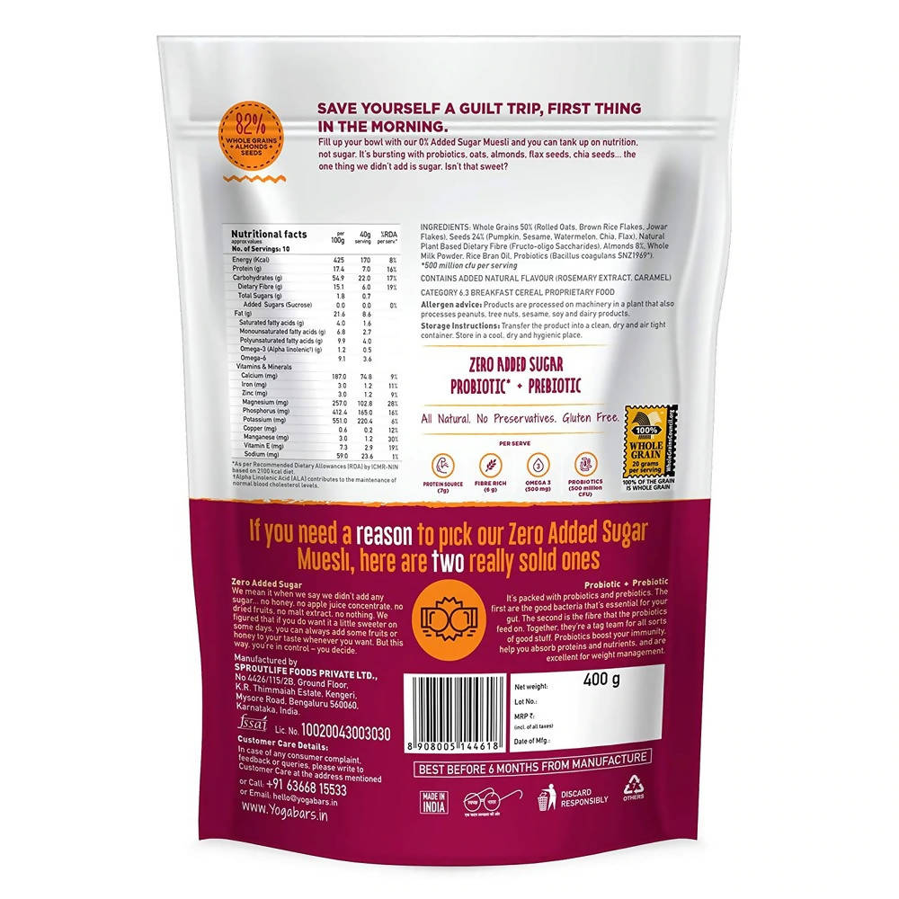 Yoga Bar No Added Sugar Super Muesli Yoga Bar