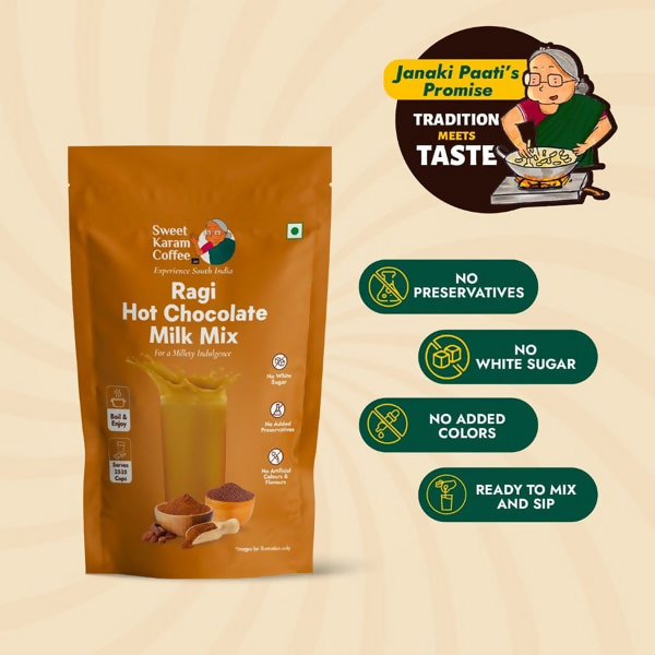 Sweet Karam Coffee Ragi Hot Chocolate Milk Mix Sweet Karam Coffee