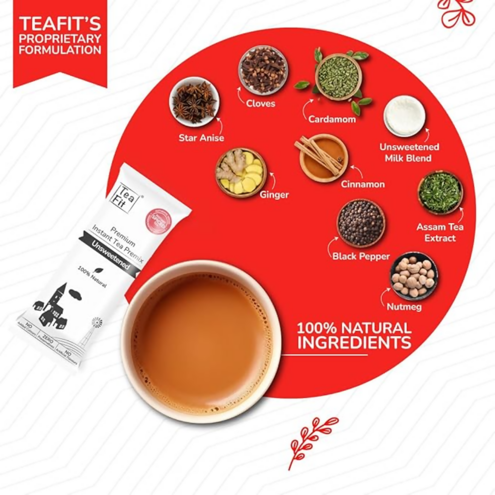 TeaFit Premium NO SUGAR Instant Masala Tea Premix TeaFit