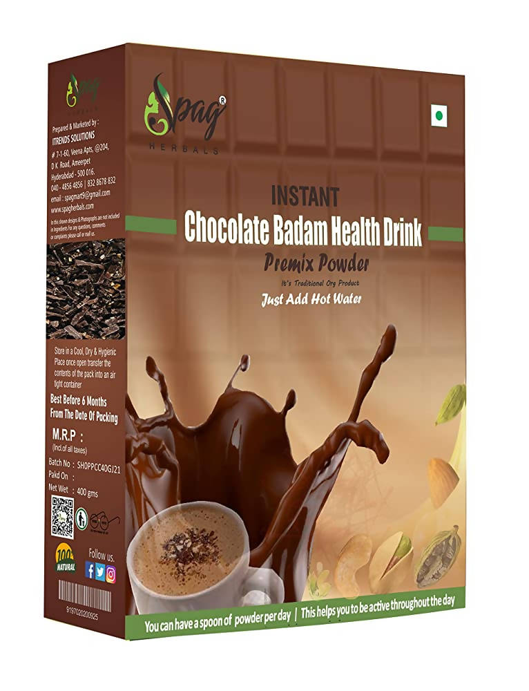 Spag Herbals Chocolate Badam Health Drink Instant Premix Powder - Safuron